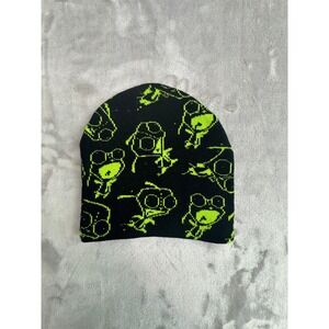 Invader Zim Black Neon Green Frog Alien Beanie‎ OSFM Nickelodeon